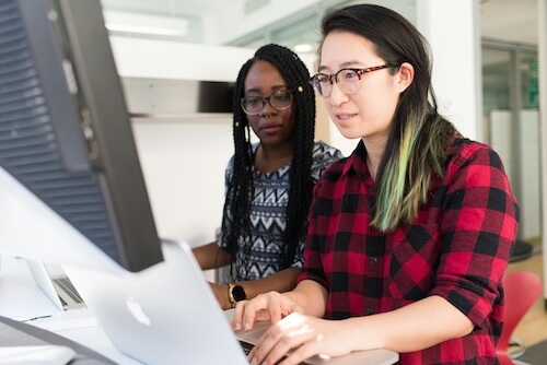 Woman working on computer