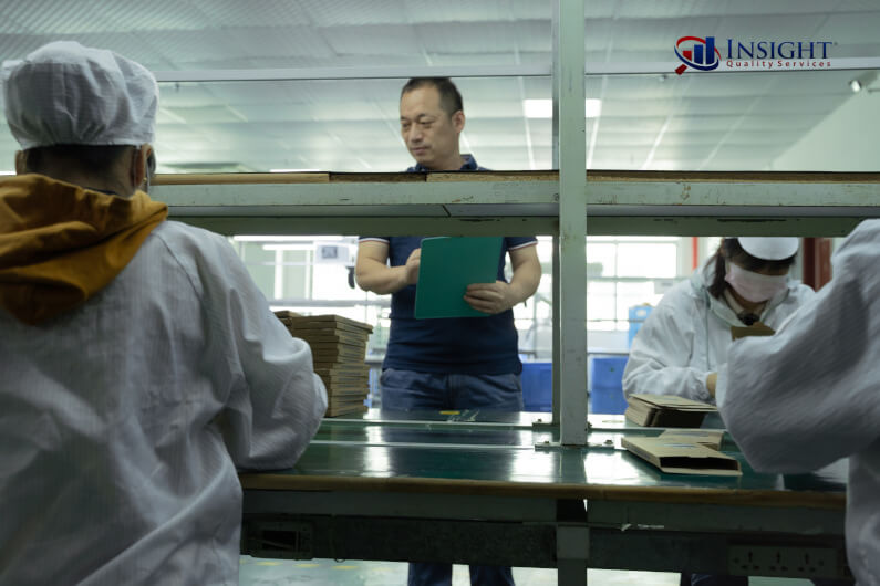 Auditor checking products