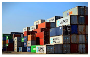 Shipping containers at port