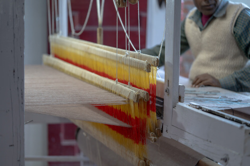 Wool weaving in northern India