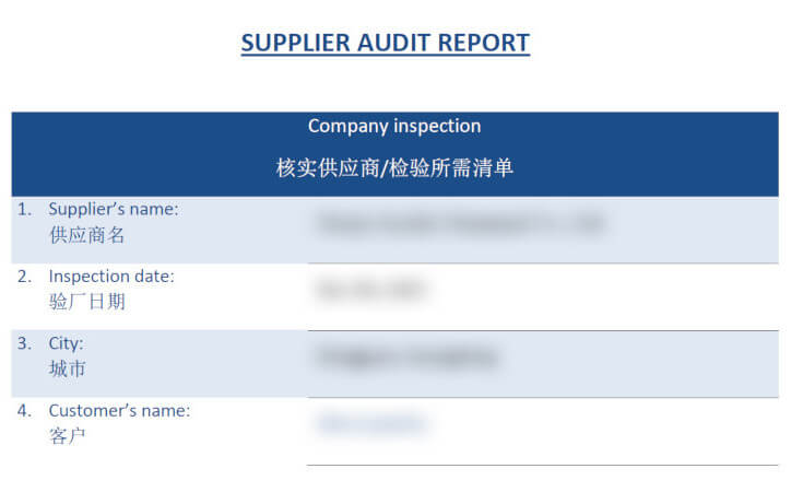 Factory Audit Checklist