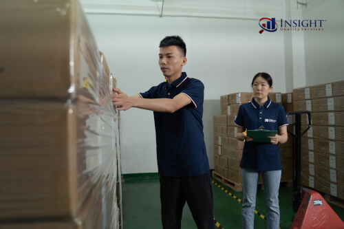 Inspectors pulling cartons to begin an inspection