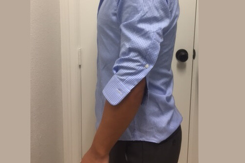 A shirt with incorrect sleeve lengths