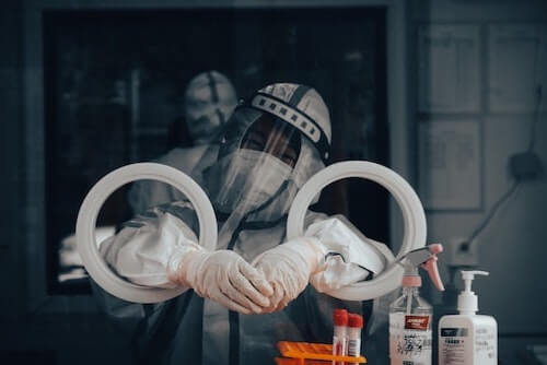 Woman doing nucleic acid testing