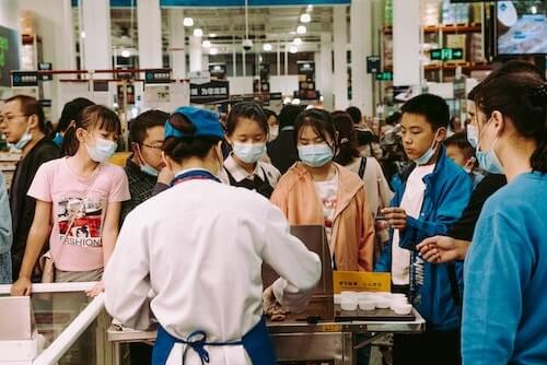 Sampling station at Sam's Club in China